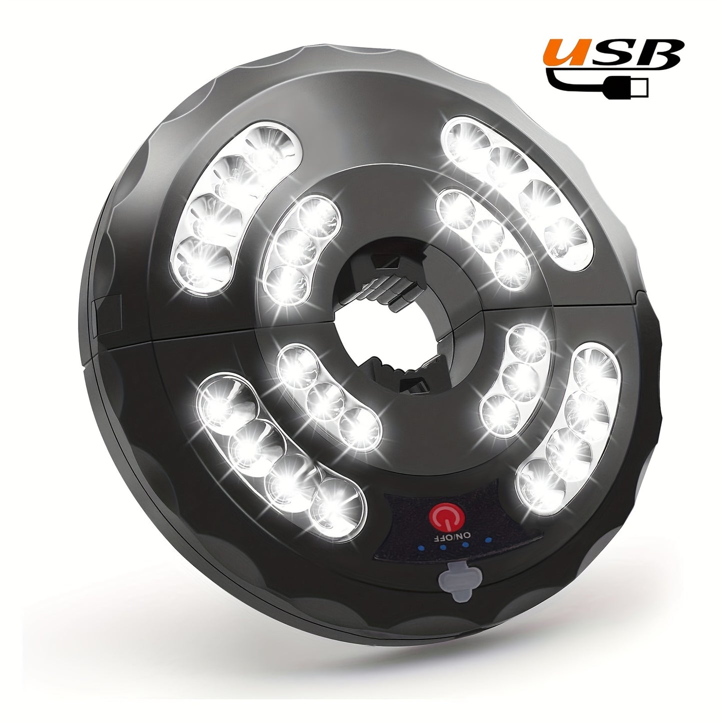 Patio Umbrella Light Rechargeable 28 LED Pole Light 3 Brightness Modes Adjustable Clamp Outdoor Backyard Pool Garden Camping Compatible with Most Patio Umbrellas