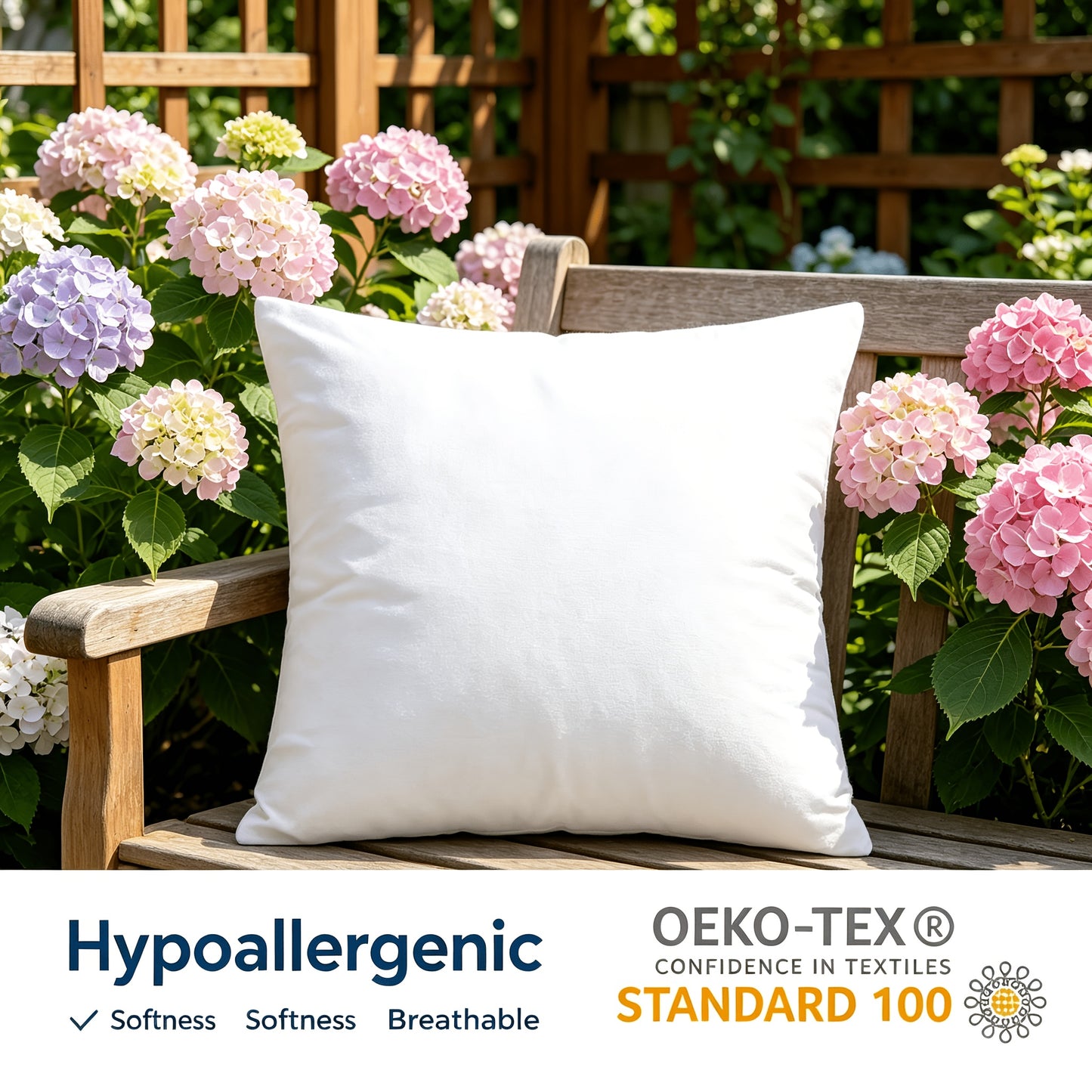 [Outdoor Patio Pillows] Set Of 4/6 Outdoor Patio Throw Pillow Inserts, 16*16, 18*18, 20*20in Square Decorative Pillow Forms, Hypoallergenic Microfiber Fill, Weather Resistant, OEKO- For Garden, Porch, Backyard Furniture
