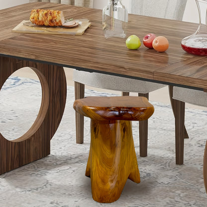 [Cedar Wood Stool] Organizedlife 1pc Natural Edge Cedar Wood Tree Stump Garden Stool End Table Indoor/Outdoor, Small Wooden Mushroom Side Table for Restaurant