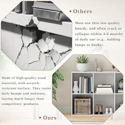 2/3/4/6/8/9 Thick Frame Bookshelf, Open Back Panel Cube Storage Cabinet, Floor-standing Bookshelf With Anti-tip Kit, Wooden Open Display Rack For Living Room, Bedroom, Study, White/chocolate Open Bookshelf, With Open Back