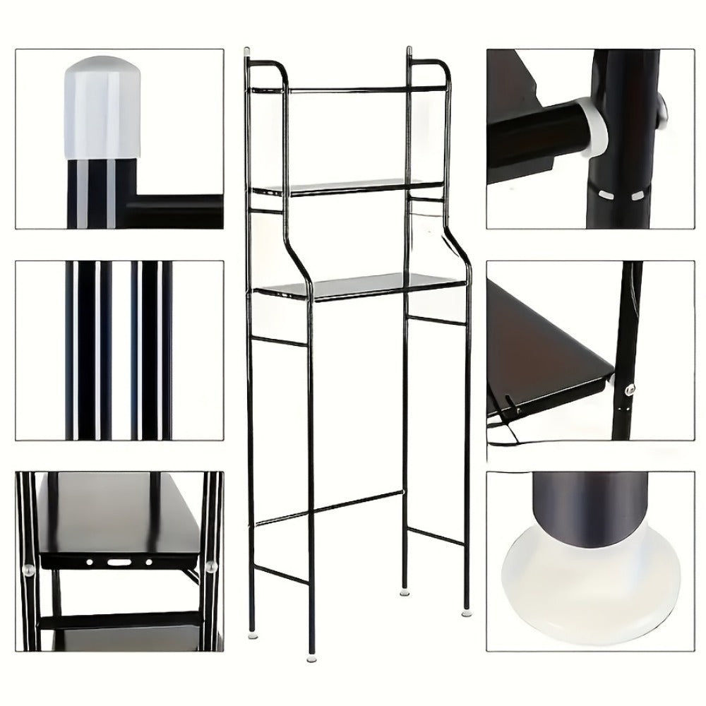 Over Toilet Storage Rack 3-Tier Modern Minimalist No Drill Includes Installation Tools for Toilet Paper Towels Bathroom Essentials Small Bathroom