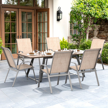2/4/6pcs Outdoor Chairs Set, Comfortable All-Season Textilene Metal Outdoor Chairs Set, Quickly Install Patio Dining Chairs with Widen Seat And High Back, Outdoor Table Chairs with Sturdy Metal Frame for Deck, Pool, Father's Day Gifts