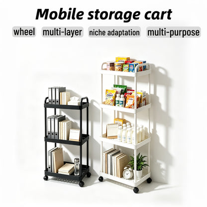 Multifunctional Trolley Rack Kitchen Bathroom Toilet Floor Multi-Layer Movable Storage Rack Practical Home Organization Modern Easy Design