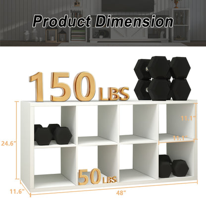 2/3/4/6/8/9 Thick Frame Bookshelf, Open Back Panel Cube Storage Cabinet, Floor-standing Bookshelf With Anti-tip Kit, Wooden Open Display Rack For Living Room, Bedroom, Study, White/chocolate Open Bookshelf, With Open Back