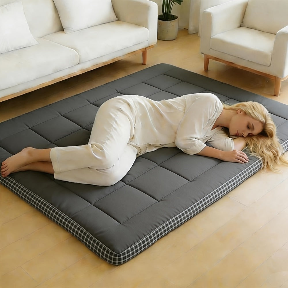 Japanese Plush Roll-Up Floor Mattress Machine Washable, Soft Foldable Portable Sleeping Pad for Bed Sofa Bed Dorm Home Camping, Guest Floor Bed Valentine's Day New Year Gift