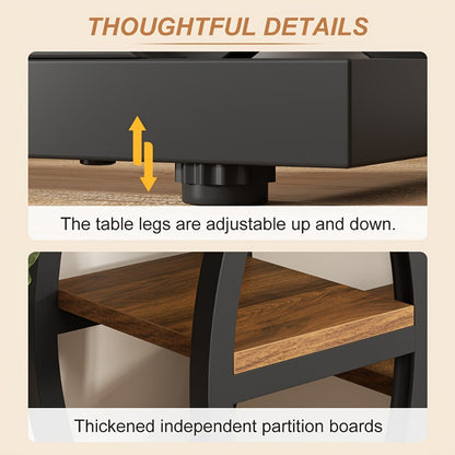 Console Table 39 Inch with 4-Tier Storage Shelves, Narrow Entryway Sofa Table Wood & Metal Frame for Hallway, Living Room & Small Spaces