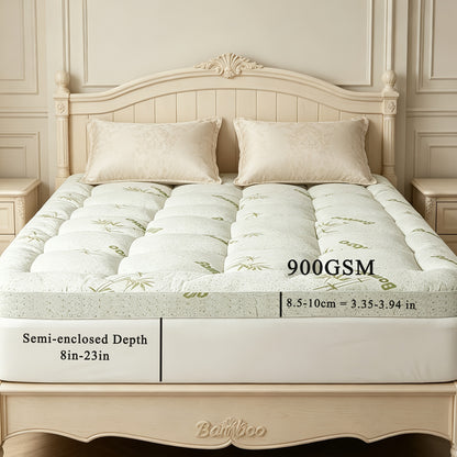 [Ultra-Soft Quilted Cooling] Mattress Topper Pad, Pillow Top Mattress Topper, Ultra-Soft Quilted Cooling Mattress Protector, Suitable for 8-24 Inch Deep Mattresses, 450/900G/1200GSM Filling Options