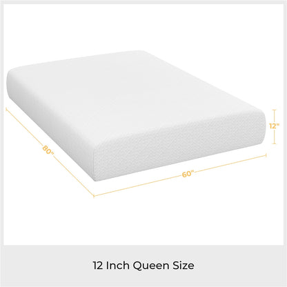 Costoffs 8/10/12in Gel Memory Foam Mattress, Medium Firm Bed with Green Tea Scent & 3-Layer Support for Dorm, Guest Room, Bunk Bed, Furniture for Home, Christmas Gift