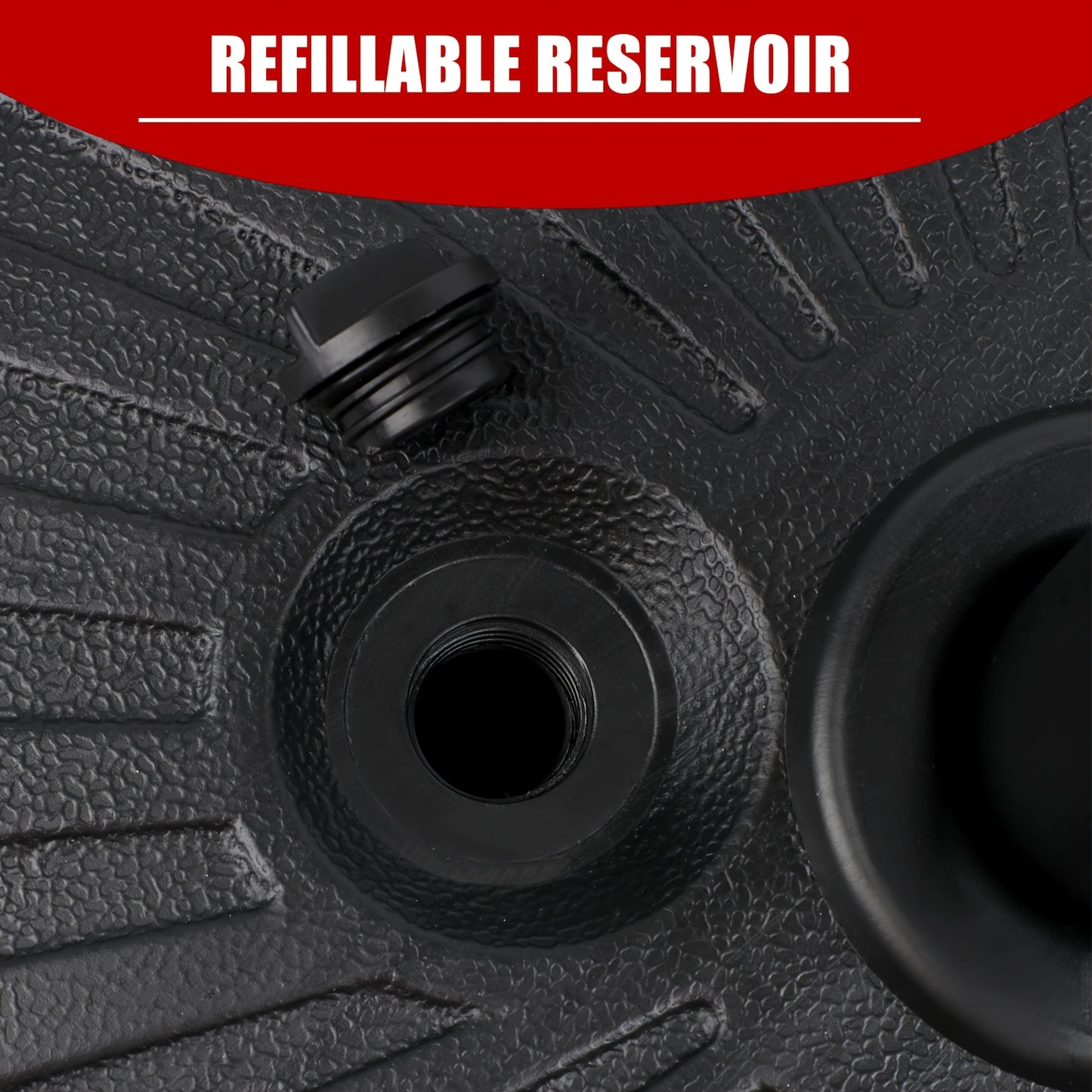 Outdoor Padded Umbrella Base, Round Plastic Umbrella Base, Lawn, Patio Outdoor Heavy Duty Umbrella Stand With 2 Adjustable Knobs, 3 Lined Rings, Black