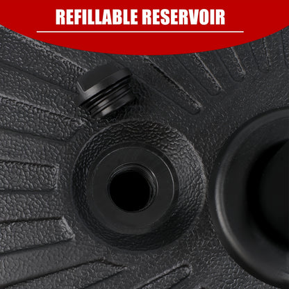 Outdoor Padded Umbrella Base, Round Plastic Umbrella Base, Lawn, Patio Outdoor Heavy Duty Umbrella Stand With 2 Adjustable Knobs, 3 Lined Rings, Black