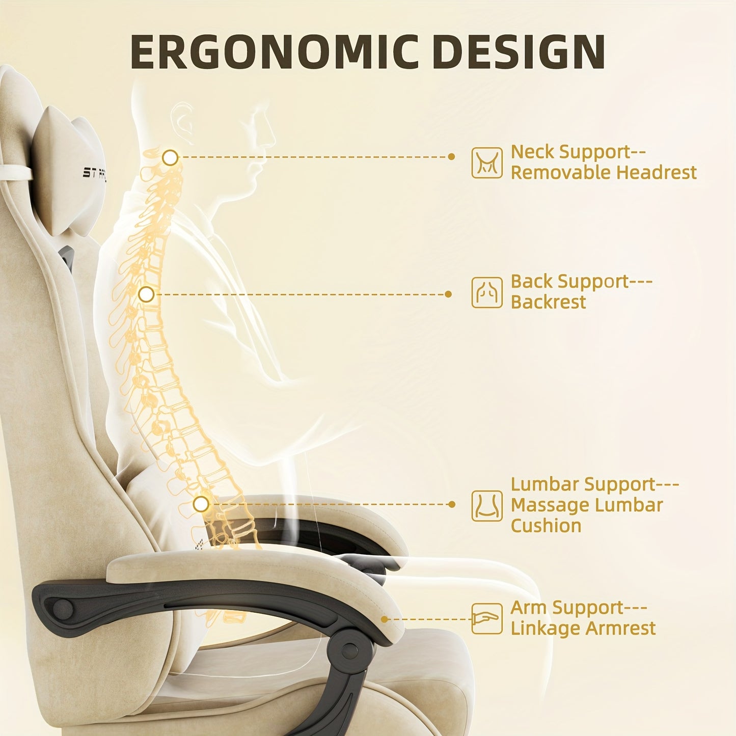 Velvet Fabric Ergonomic Gaming Chair with Footrest And Massage, Reclining Computer Gamer Chair for Adult And Teens, Racing Style PC Home Office Video Game Chair
