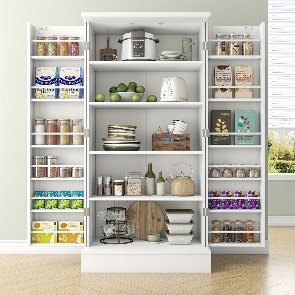 47 Inch Freestanding Pantry Cabinet with Adjustable Shelves - Kitchen Storage Cabinet Buffet Sideboard for Dining Room and Living Room