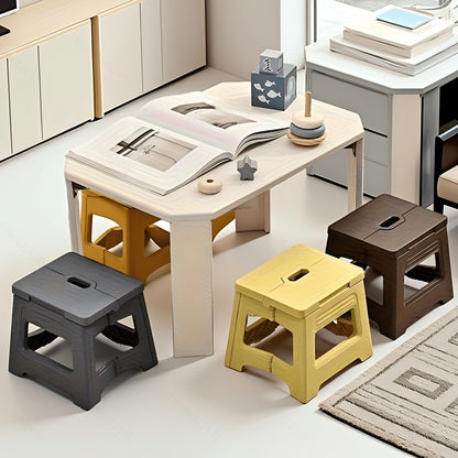 1pc Folding Step Stool, Footstool/Shoe Bench - Portable, Adjustable, Durable Square Stool, Suitable for Home, Kitchen, Bathroom - Non-Slip, Easy to Store, Modern Style, Plastic Material