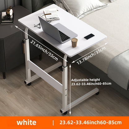 1 Movable Multifunctional Computer Desk, Home Bedroom Bedside Table Computer Desk, Bedroom, Living Room Dormitory, Lazy And Simple Student Writing Desk, Movable And Adjustable Height Laptop Desk, 360 Degree Rotating Wheels, Perfect Birthday Gift.