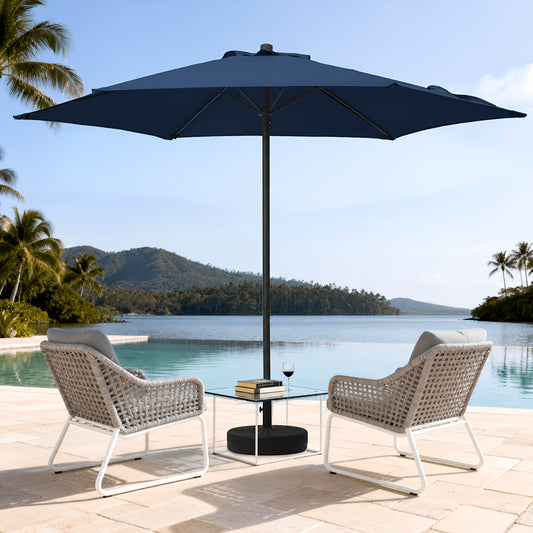 Outdoor Patio Umbrella, Heavy Duty Round Market with 6 Sturdy Ribs, Air Vent & UV Protection, for Garden Deck Backyard Poolside Beach, 7.5ft, No Base Included