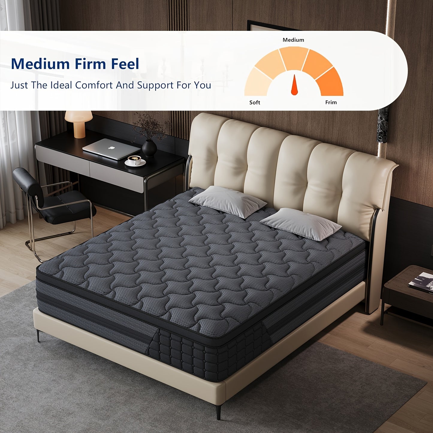 [Gel Memory Foam Mattress] Luxury Mattress 8" 10" 12" 14" Twin Full Queen King Size Gel Memory Foam Pocket Spring Hydird Mattress In A Box Medium Firm