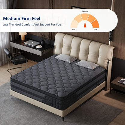[Gel Memory Foam Mattress] Luxury Mattress 8" 10" 12" 14" Twin Full Queen King Size Gel Memory Foam Pocket Spring Hydird Mattress In A Box Medium Firm