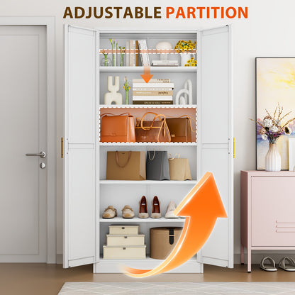 GEITIN 75.2" Metal Storage Pantry Cabinet with Two Doors