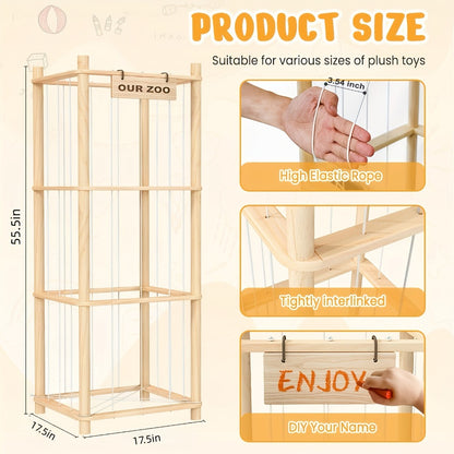 Spacious Doll Storage Shelf, Wooden Organizer, Easy Assembly, Space-Efficient, Elegant And Easy, Ideal for Game Rooms, Bedrooms, And Living Areas