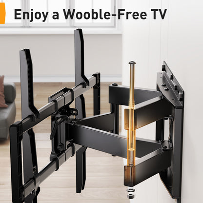 Fits 40-86" TV Mount, Holds 132 Lbs Full Motion TV Wall Mount, Full Motion TV Wall Mount, Pre-Assembled TV Mount, Tool-Free Tilt, Rotate, Extend, Up to VESA 600 X 400Mm, 12"/16"Wood Studs