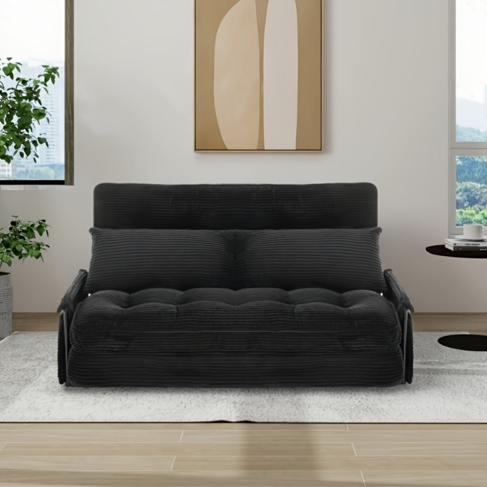 Convertible Sofa Bed with Memory Foam, Foldable Sleeper Chair Corduroy Fabric Metal Frame, Space Saving Sofa for Small Apartment Living Room Bedroom Studio Guest Room