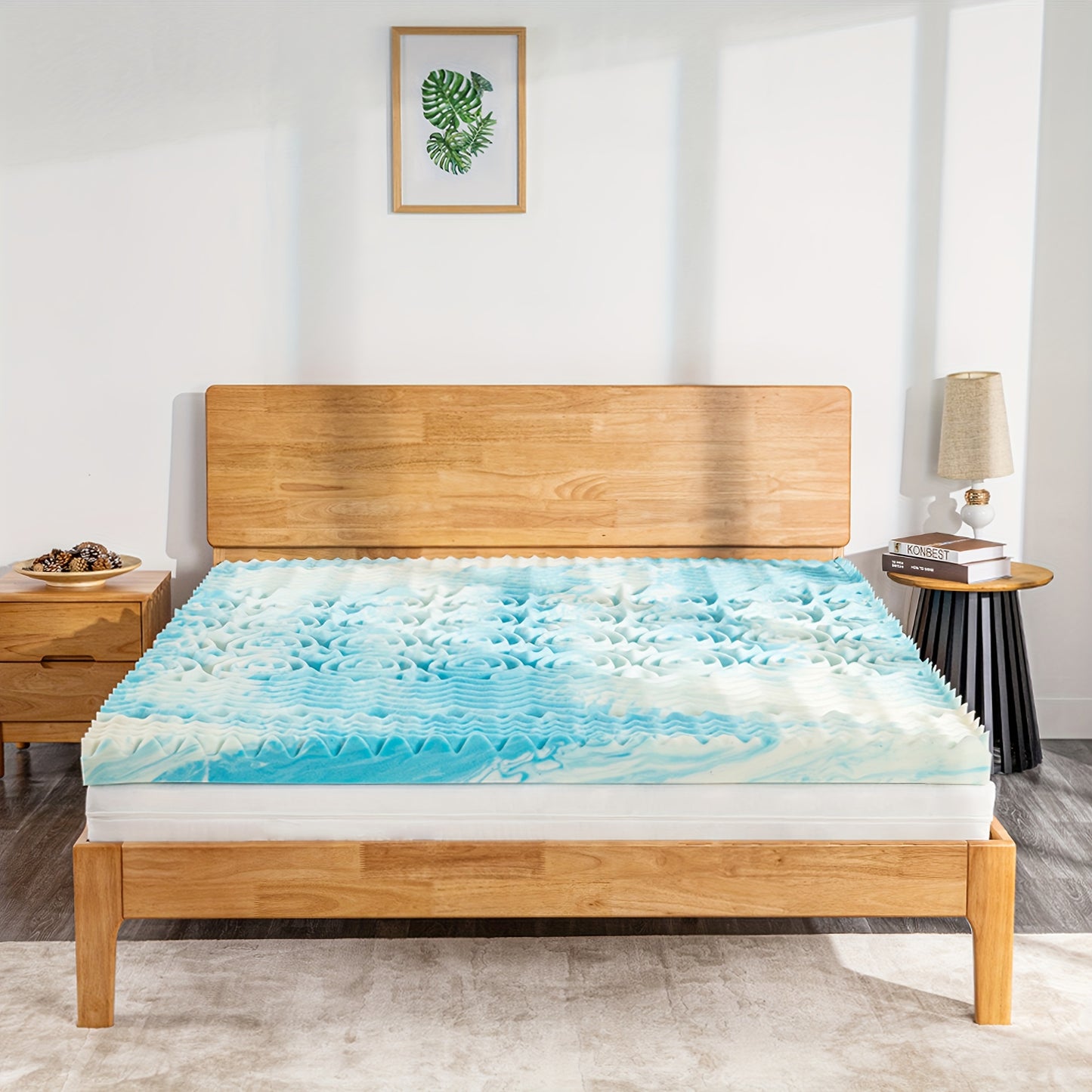 5-Zone Memory Foam Mattress Topper in 2/3/4 Inches, Featuring Cooling Gel-Infused Foam for Enhanced Comfort And Support, Conveniently Packaged in a Box for Easy Transport, with a Ventilated Design