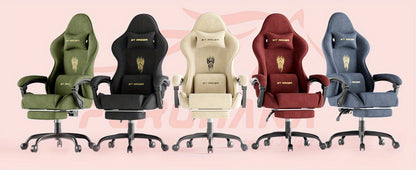 STRACER Velvet Upholstered Gaming Chair Featuring a Footrest, High Back Design, Ergonomic Support for Gamers, Includes Headrest And Massage Lumbar Pillow, Racing Style Reclining Video Game Chair