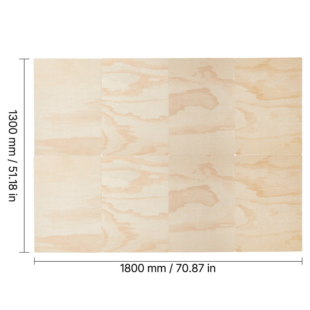 VEVOR Full Size Bunkie Board, 0.4 in Foldable Bed Board Slats with Connection, Wooden Mattress Support for Full/Twin Size Bed, Support Under Mattress Boards, Ready to Use, 8 Piece, Burlywood