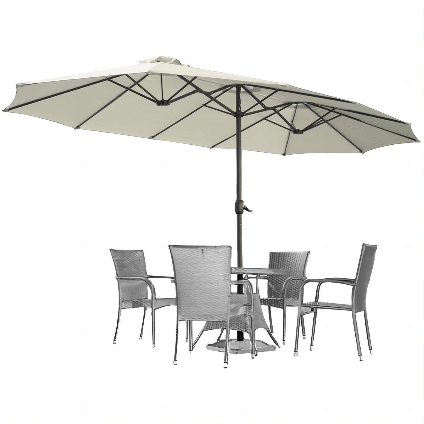 [Double-Sided Patio Umbrella] Yodolla Patio 15x9ft Double-Sided Patio Umbrella Outdoor Market Umbrella Large Umbrella Table Umbrellas With Crank Air Vents For Deck Pool