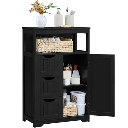 Costoffs Bathroom Storage Cabinet with Drawers, Moisture-Resistant Modern Cabinet Organizer with Multiple Tiers Shelves Storage, Easy-Clean Surface Bathroom Cabinet for Bathroom Living Room