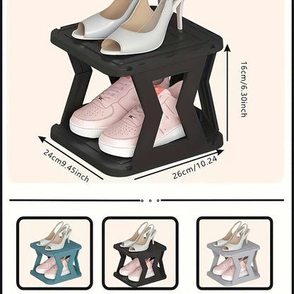 1pc Removable6/ 9 Tier Shoe Rack, Space Saving Folding Shoe Rack for Home And Dormitory, Hallway, Living Room - Separate Narrow Shoe Rack for Indoor Doorway Storage. Holds Keys, Small Photo Frames, Etc.