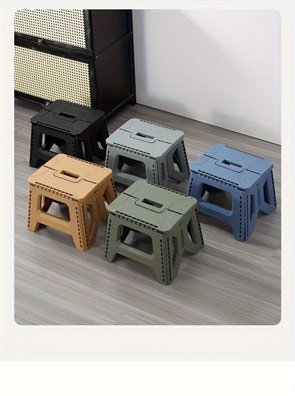 330 Pound Heavy-duty Thick Portable Folding Stool - Multi Color 1 Square Plastic Folding Stool, Suitable for Indoor, Party, Picnic, Fishing | Durable PP