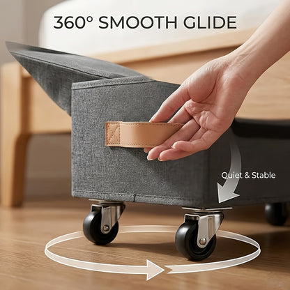 [Wheeled Under Bed Storage] 1/2 Pack Of Wheeled Under Bed Storage Box, Under Bed Storage Box, Under Bed Shoe Rack Organizer, Metal Drawer Under Wheel Bed for Clothes, Blankets, Shoes,, Books, Bedding, Under-Bed Storage