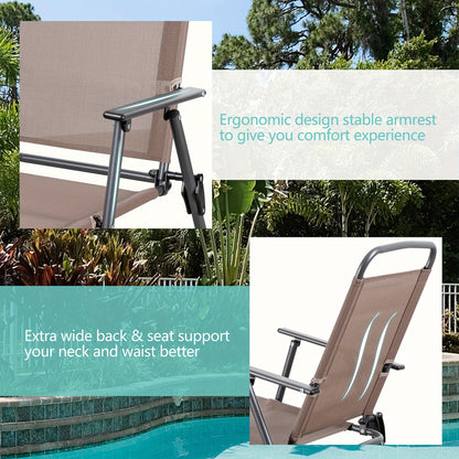 [6pcs Folding Patio Set] JY QAQA 6pcs Folding Patio Dining Set, All-Weather Small Metal Outdoor Table And Chair Set, Garden Patio Furniture Set W/Umbrella, Glass Table And 4 Folding Chairs for Lawn, Deck, Backyard
