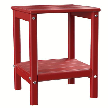 HDPE Adirondack Side Table Outdoor – Weather Resistant Rectangular End Table 15"x14"x18" for Adirondack Chair, Patio, Pool, Garden & Camping – 9 Colors, 1/2/4 Pack