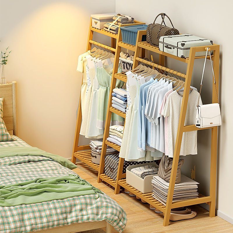 A multi capacity storage rack with brown and brown options, equipped with 5 side storage racks. A hat rack with shelves and bags is suitable for home storage, and a side hat hook is suitable for bedroom and hat room storage Specifications: with bag or wit