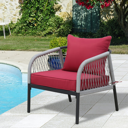 Outdoor Deep Seat Cushion Set 24 X 24 Inch Patio Furniture Cushions with Removable Cover, Adjustable Straps for Chair Sofa Couch