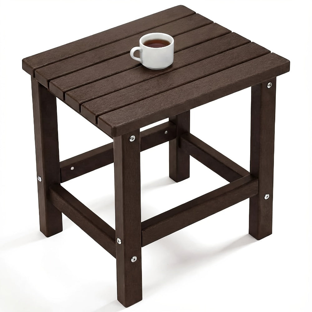 Adirondack Square Side Table HDPE Weather Resistant Outdoor End Table for Patio Backyard Pool Beach Easy Maintenance 5 Colors