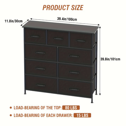 Dresser shown in the Black, 9 Drawers option