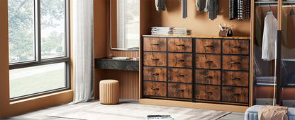 8 Drawer Storage And Organization, Home Dresser And Chest Of Drawers with 8 Fabric Storage Drawers Tower Unit, Bedroom Dresser with Wood Top, Thickened Frame for Bedroom, Living Rooms, Hallways