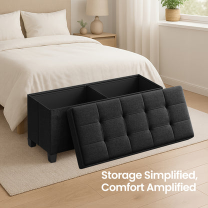 Storage Ottoman Bench That Can Be Folded, Suitable for The Living Room And Bedroom, Measuring 43.2 by 15.5 by 15.2 Inches