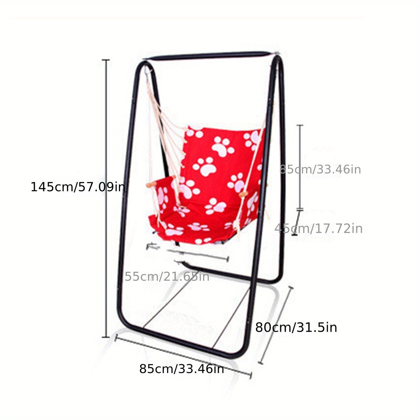 35.46X33.49X57.13 Inch Outdoor Hammock Swing Swing Chair Cradle Frame Indoor Balcony Gift Swing Hammock Stand (Hammock Chair Not Included, Hooks on Both Ends to Hang Hammock Chair)