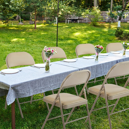 PU Leather Folding Chairs with Padded Seats & Steel Frame, Portable Stackable Chairs for Events Weddings Dining Home Office Church, 2 4 8 10 12 20 Packs Available in Khaki Black Grey
