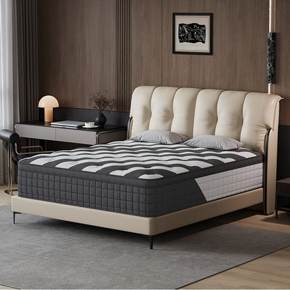 [Hybrid Mattress] 10/12 Inch Foam And Spring Hybrid Mattress, Medium Firm Feel, Provide Full, Queen, And King, Relieve Back Pain, Gel Memory Foam For Lumbar Support, Mattress In A Box