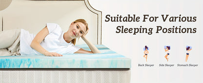 Basic 2/3/4 Inch And Upgraded 5zone 2/3/4 Inch Mattress Topper Comfort Bed Topper Cooling Mattress Pad Gel Premium Memory Foam Mattress, CertiPUR-US