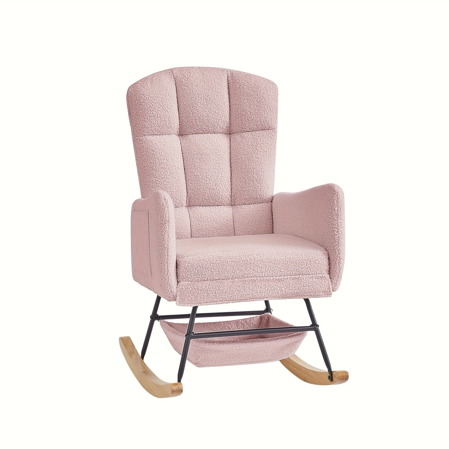 Rocking Chair for Nursery, Upholstered Glider with High Backrest, for Nursery Rocker Comfortable Stylish Accent Armchair for Living Room