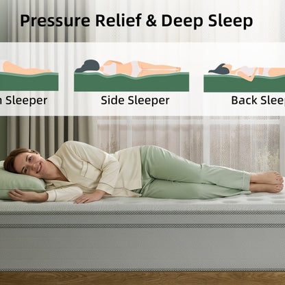 Cooling Gel Pocket Spring Mattress in a Box – 10 12 14 Inch Options, Twin Full Queen King, CertiPUR-US Foam, Medium Firm Support for Back Pain Relief