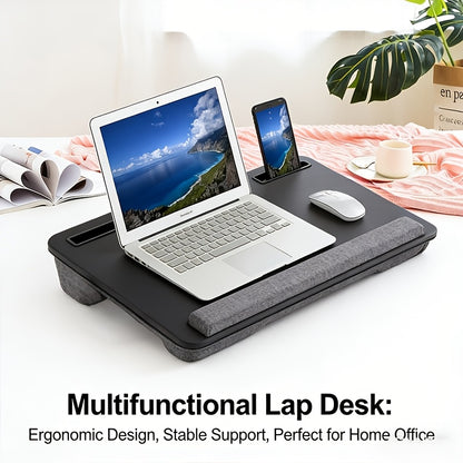 Portable Laptop Bedside Table - Multifunctional Tray Holder with Tablet Card Slot - Suitable for Dining, Reading, And Writing On The Bed, Sofa, Or Floor - Sturdy, Durable, And Movable Home Office Desk, Ergonomic Design.