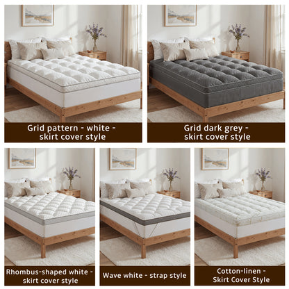Upgraded Luxury Mattress Topper, Deep Pocket And Lace-Up Style Quilted Mattress Cover, Machine Washable Bed, Soft Cooling Mattress Protector, Pet Friendly Non-Slip Breathable Bedding, Fit Mattress Bedroom, Apartment, Guest Room, School Dormitory