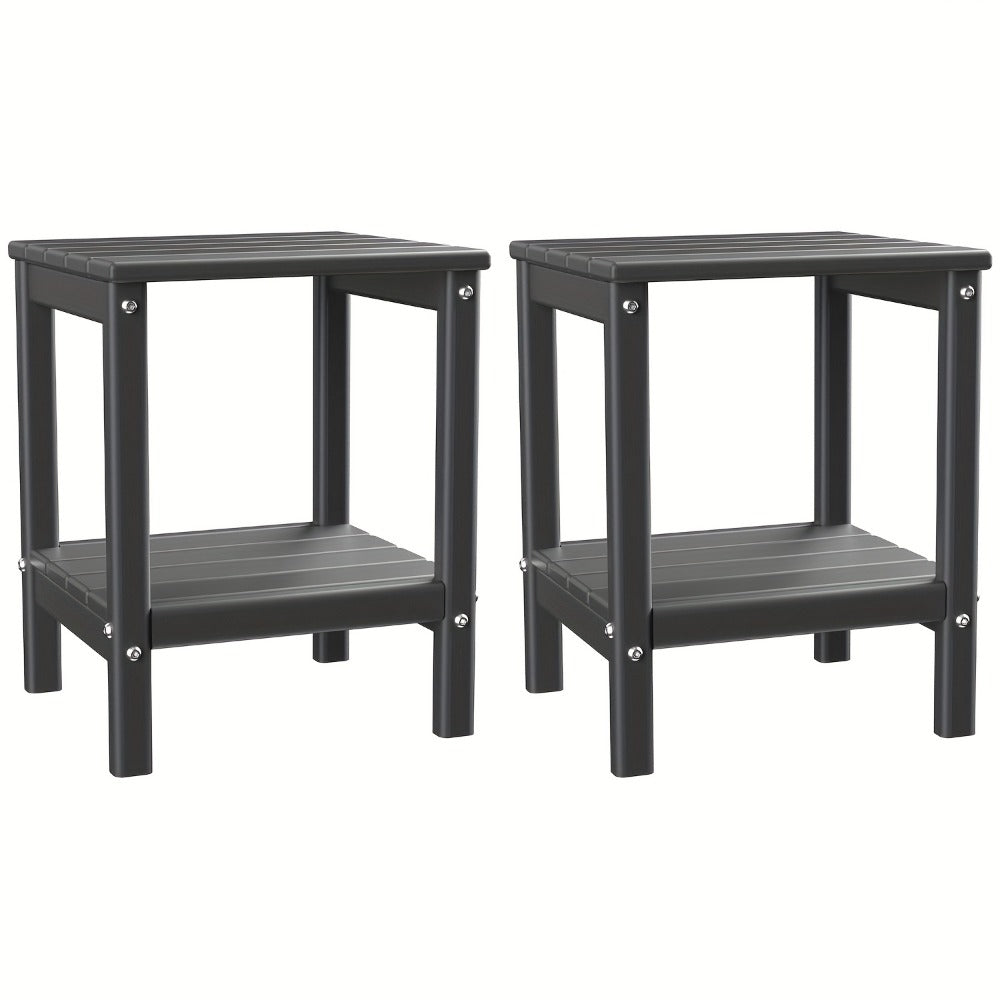 HDPE Adirondack Side Table Outdoor – Weather Resistant Rectangular End Table 15"x14"x18" for Adirondack Chair, Patio, Pool, Garden & Camping – 9 Colors, 1/2/4 Pack